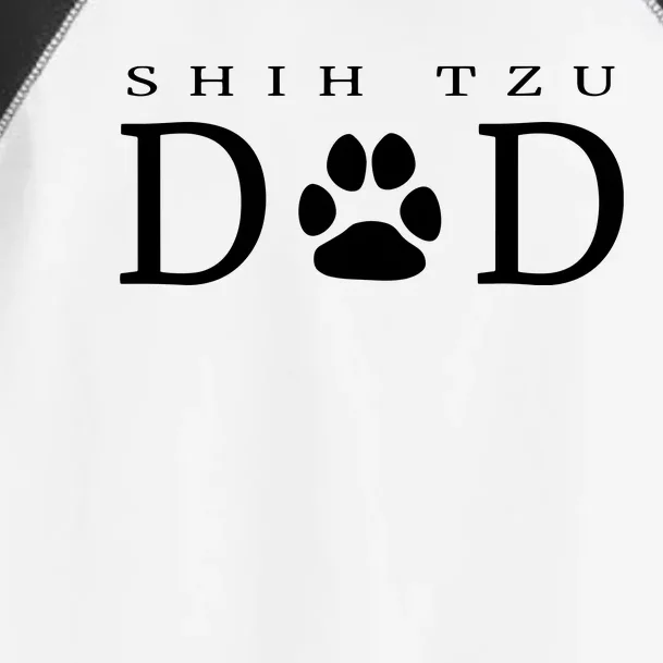 Shih Tzu Dad Dog Gift Paw Print Funny Toddler Fine Jersey T-Shirt