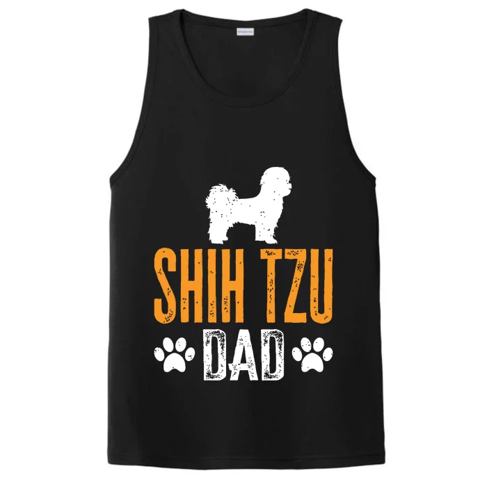 Shih Tzu Dad Gift Dog Daddy Shih Tzu Father Day Gift Performance Tank