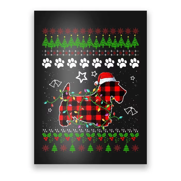 Scottish Terrier Dog Funny Xmas Ugly Sweater Poster