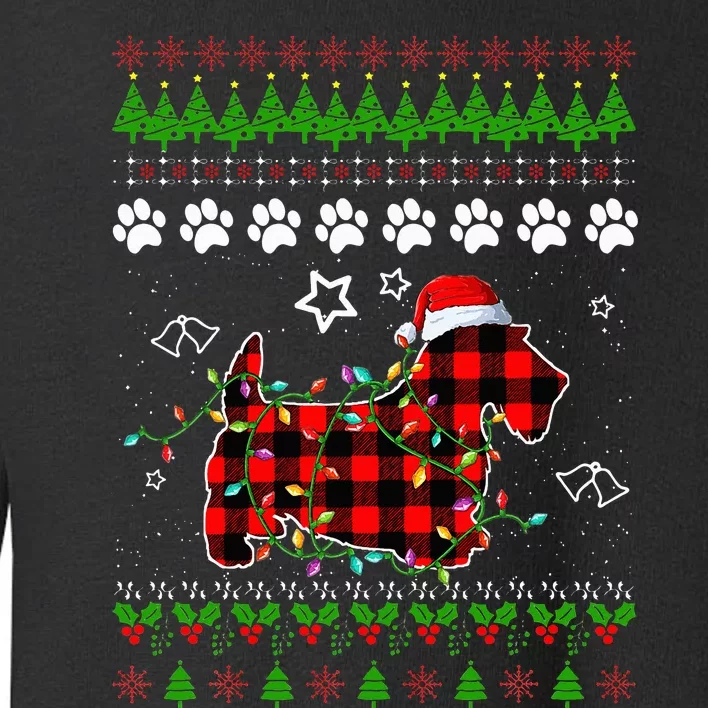 Scottish Terrier Dog Funny Xmas Ugly Sweater Toddler Sweatshirt