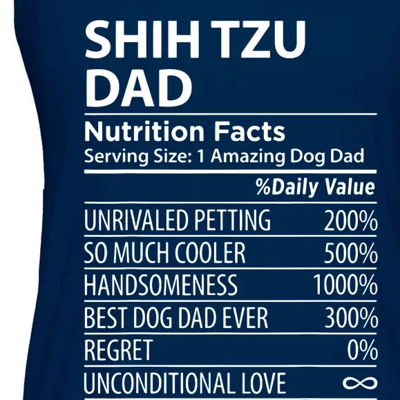 Shih Tzu Dad Nutrition Facts Funny Shih Tzu Dog Owner Ladies Essential Flowy Tank