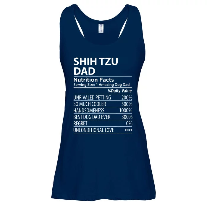 Shih Tzu Dad Nutrition Facts Funny Shih Tzu Dog Owner Ladies Essential Flowy Tank