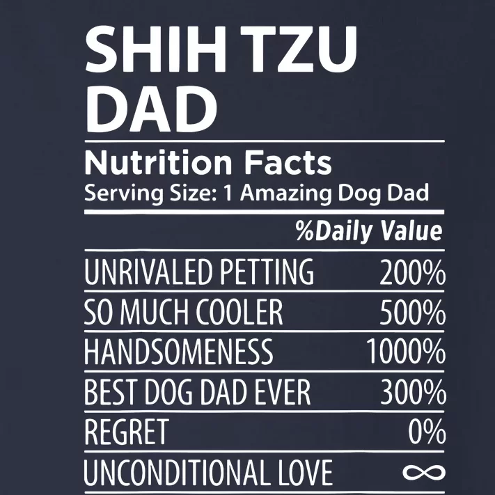 Shih Tzu Dad Nutrition Facts Funny Shih Tzu Dog Owner Toddler Long Sleeve Shirt