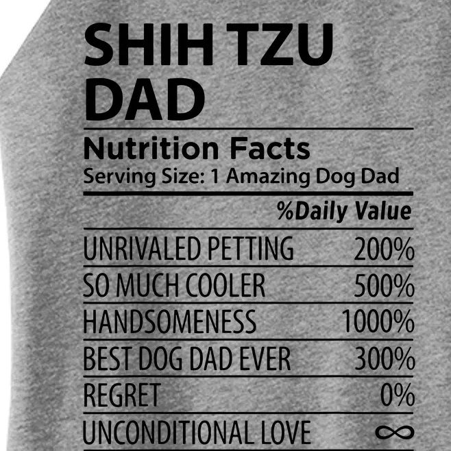 Shih Tzu Dad Nutrition Facts Funny Shih Tzu Dog Owner Women’s Perfect Tri Rocker Tank