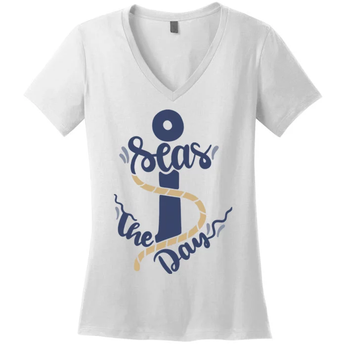 Seas The Day Women's V-Neck T-Shirt