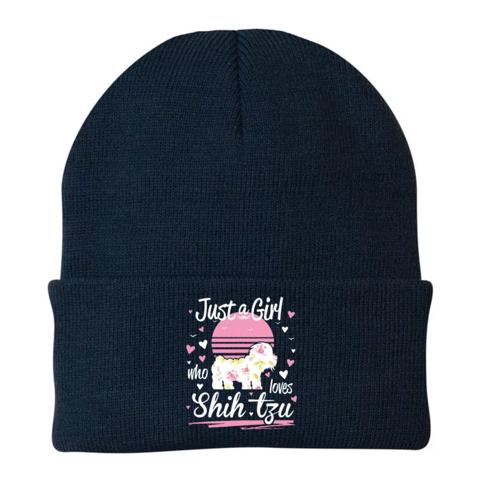 Shih Tzu Design Just A Girl Who Loves Shih Tzu Knit Cap Winter Beanie