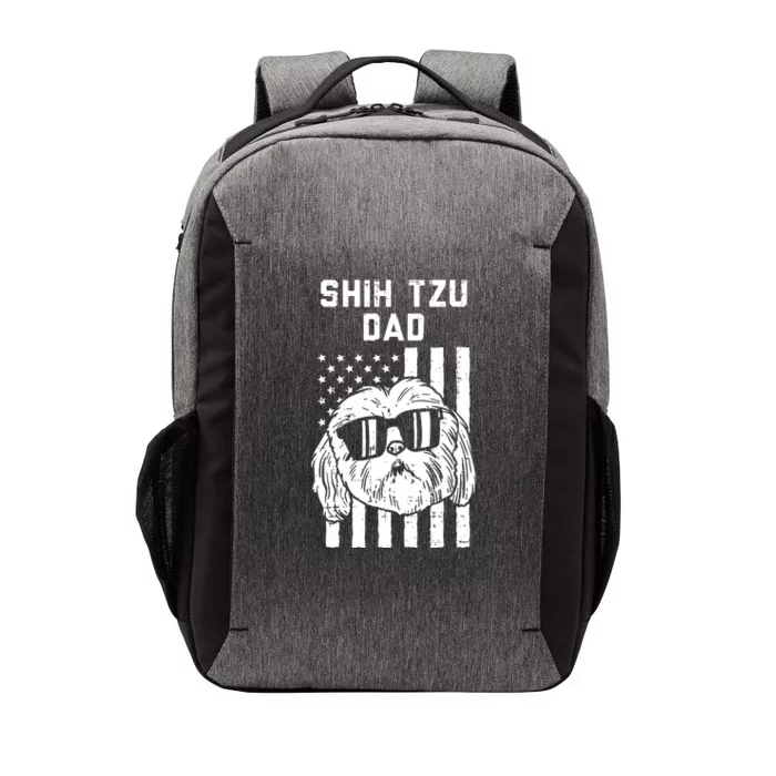 Shih Tzu Dad US Flag Cool Patriotic Dog Lover Owner Men Gift Vector Backpack