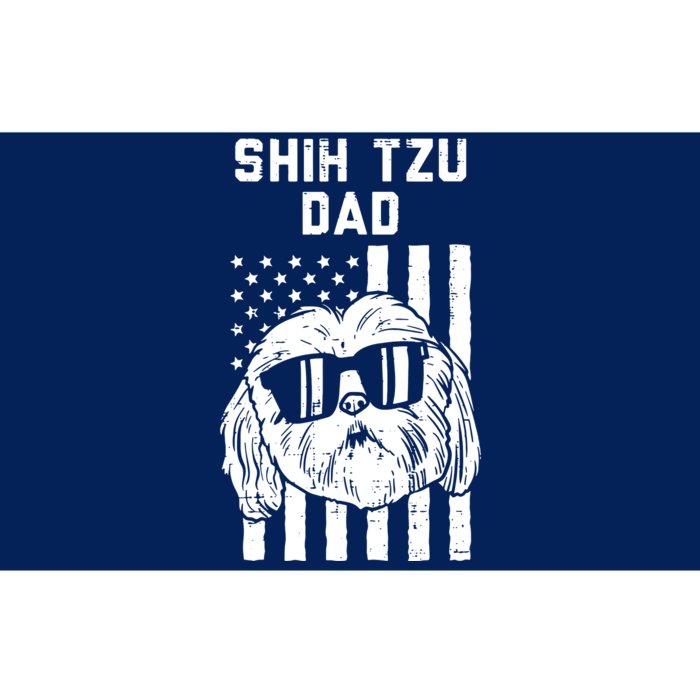 Shih Tzu Dad US Flag Cool Patriotic Dog Lover Owner Men Gift Bumper Sticker