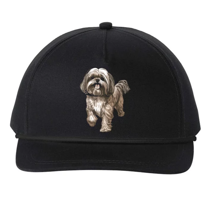 Shih Tzu Dog Animal Face Graphic For Men Women Girl Snapback Five-Panel Rope Hat