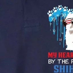 Shih Tzu Dog Heart 4th Of July Dog Lover USA Flag Men Women Softstyle Adult Sport Polo