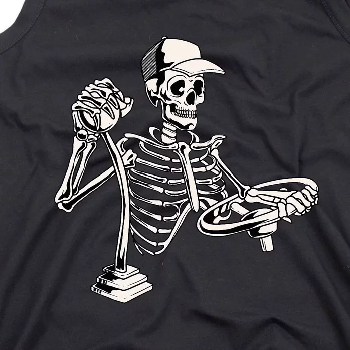 Skeleton Truck Driver Funny Big Trucking Trucker Tank Top