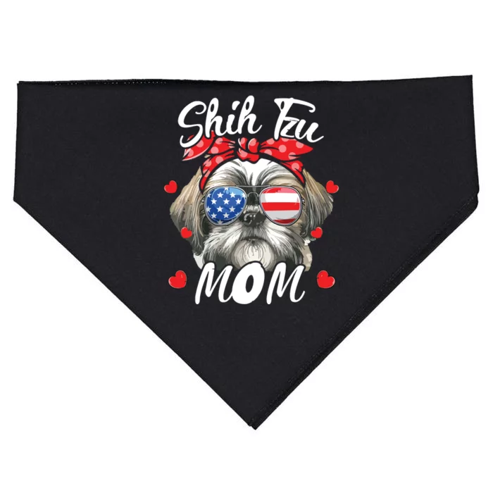 Shih Tzu Dog Mom Shih Tzu Mama Puppy Womens Mothers Day USA-Made Doggie Bandana