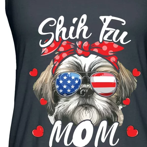 Shih Tzu Dog Mom Shih Tzu Mama Puppy Womens Mothers Day Ladies Essential Flowy Tank