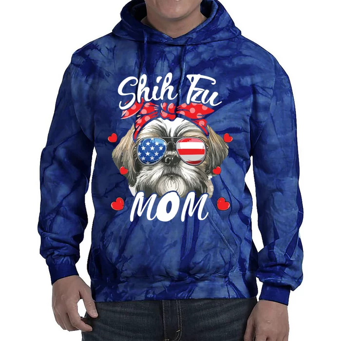 Shih Tzu Dog Mom Shih Tzu Mama Puppy Womens Mothers Day Tie Dye Hoodie