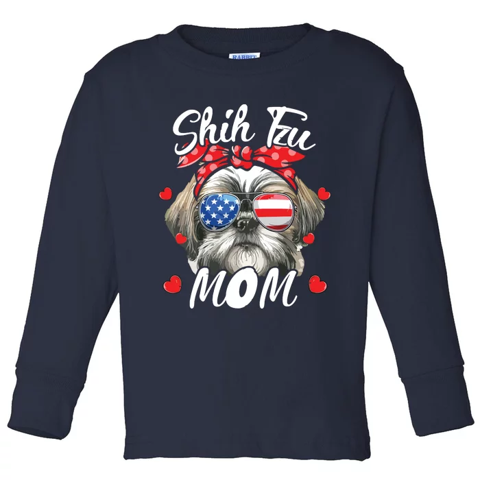 Shih Tzu Dog Mom Shih Tzu Mama Puppy Womens Mothers Day Toddler Long Sleeve Shirt