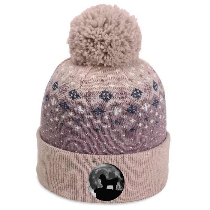 Shih Tzu Dog Moon The Baniff Cuffed Pom Beanie