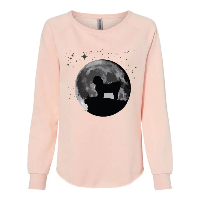 Shih Tzu Dog Moon Womens California Wash Sweatshirt