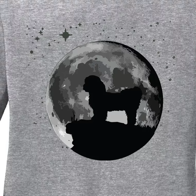 Shih Tzu Dog Moon Ladies Long Sleeve Shirt