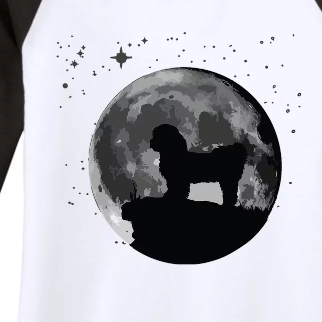 Shih Tzu Dog Moon Women's Tri-Blend 3/4-Sleeve Raglan Shirt