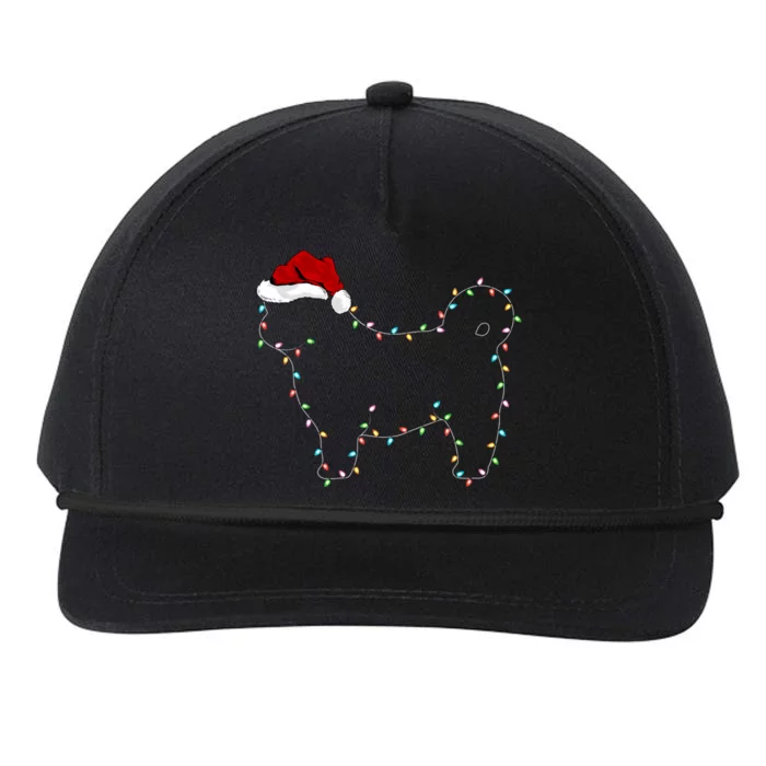 Shih Tzu Dog Xmas Lighting Santa Hat Shih Tzu Christmas Gift Snapback Five-Panel Rope Hat