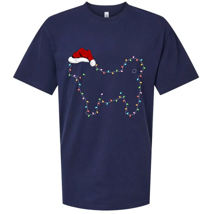 Shih Tzu Dog Xmas Lighting Santa Hat Shih Tzu Christmas Gift Sueded Cloud Jersey T-Shirt