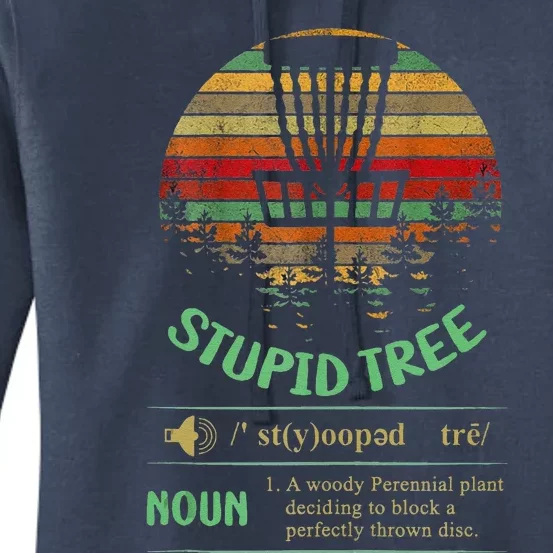 Stupid Tree Definition Funny Disc Golf Women's Pullover Hoodie