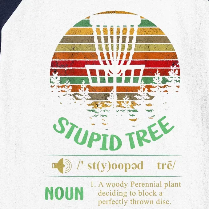 Stupid Tree Definition Funny Disc Golf Baseball Sleeve Shirt