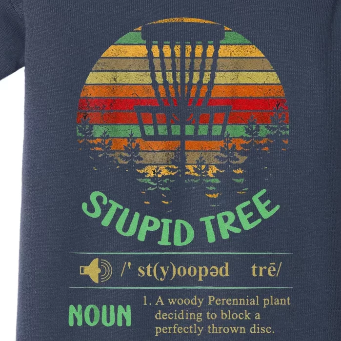 Stupid Tree Definition Funny Disc Golf Baby Bodysuit