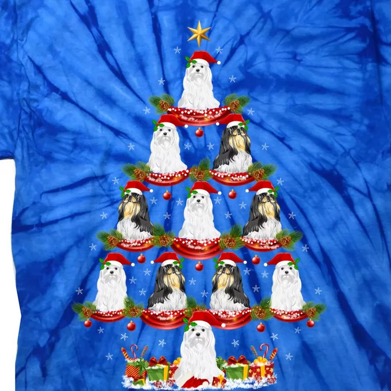 Shih Tzu Dog Xmas Tree Lighting Shih Tzu Christmas Tree Cool Gift Tie-Dye T-Shirt