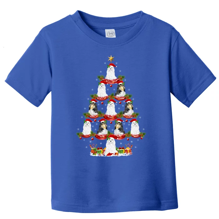 Shih Tzu Dog Xmas Tree Lighting Shih Tzu Christmas Tree Cool Gift Toddler T-Shirt