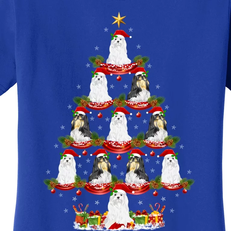 Shih Tzu Dog Xmas Tree Lighting Shih Tzu Christmas Tree Cool Gift Women's T-Shirt