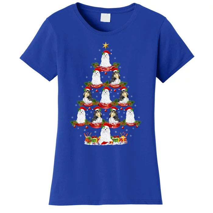 Shih Tzu Dog Xmas Tree Lighting Shih Tzu Christmas Tree Cool Gift Women's T-Shirt