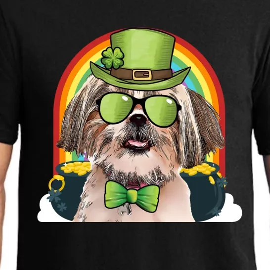 Shih Tzu Dog Leprechaun Funny St Patricks Day Gift Pajama Set