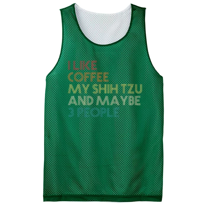 Shih Tzu Dog Owner Coffee Lovers Funny Quote Vintage Retro Mesh Reversible Basketball Jersey Tank