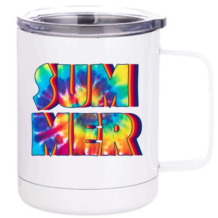 Summer Tie Dye Front & Back 12oz Stainless Steel Tumbler Cup