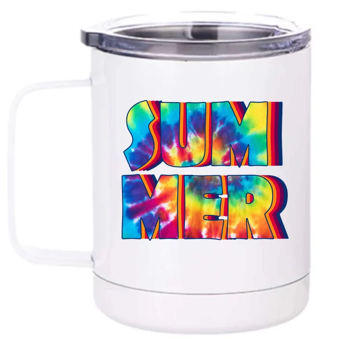 Summer Tie Dye Front & Back 12oz Stainless Steel Tumbler Cup