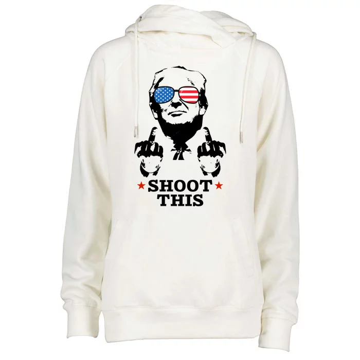 Shoot This Donald Trump You Missed Womens Funnel Neck Pullover Hood