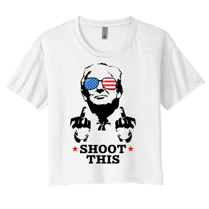 Shoot This Donald Trump You Missed Women's Crop Top Tee