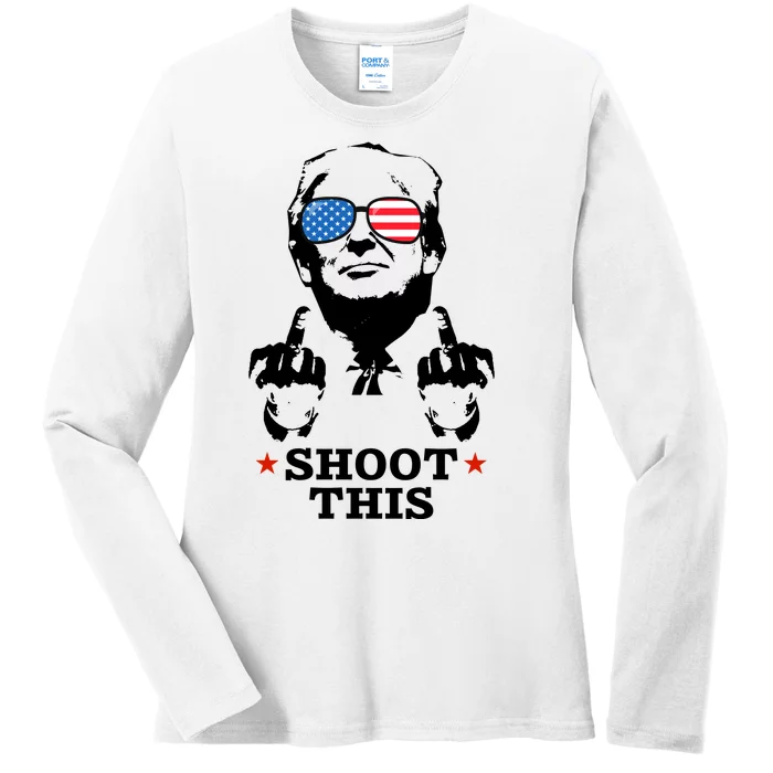 Shoot This Donald Trump You Missed Ladies Long Sleeve Shirt