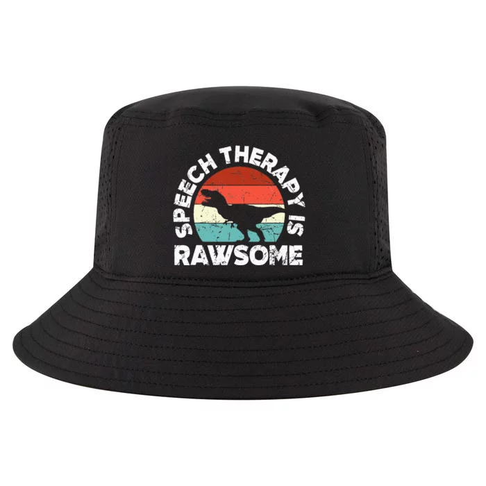 SLP Therapy Dinosaur Rawsome Speech Language Pathologist Cool Comfort Performance Bucket Hat