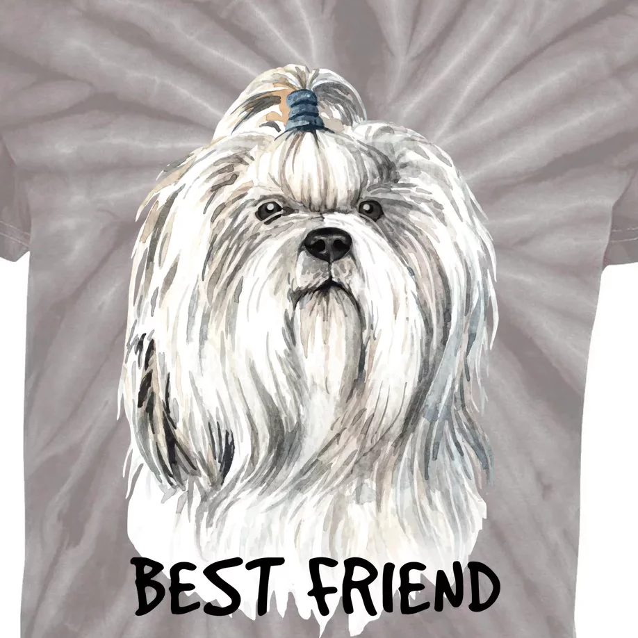 Shih Tzu Dog Kids Tie-Dye T-Shirt