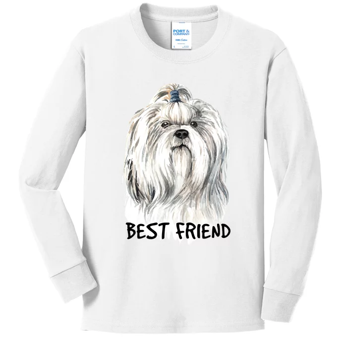 Shih Tzu Dog Kids Long Sleeve Shirt