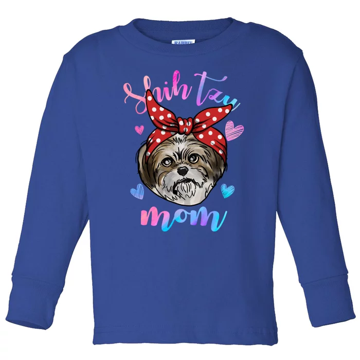 Shih Tzu Dog Lover Funny Cute Mom Mama Mother Gift Toddler Long Sleeve Shirt