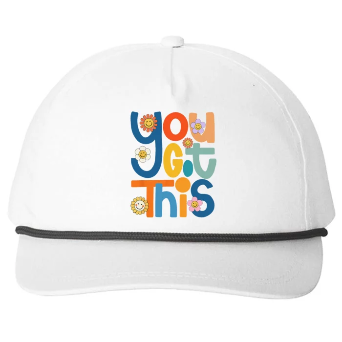 State Testing Day Motivational Teacher Groovy You Got This Snapback Five-Panel Rope Hat