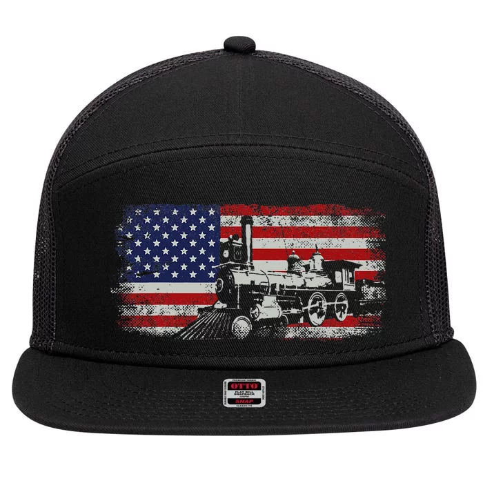 Steam Train Driver Trainspotting Locomotive 7 Panel Mesh Trucker Snapback Hat