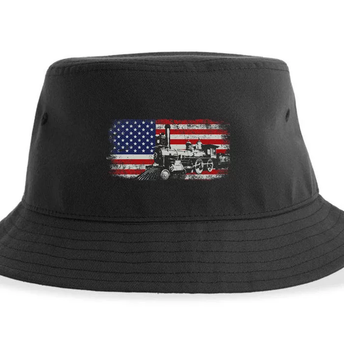 Steam Train Driver Trainspotting Locomotive Sustainable Bucket Hat