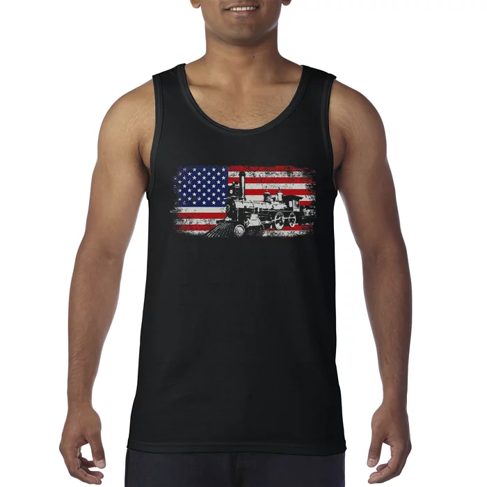 Steam Train Driver Trainspotting Locomotive Tank Top