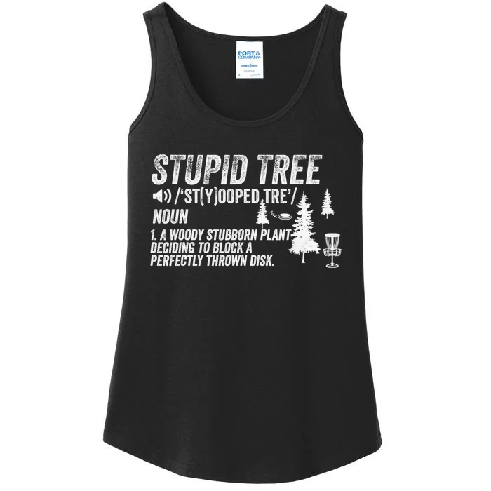 Stupid Tree Disc Golf Basket Retro Frisbee Golfing Golfer Ladies Essential Tank