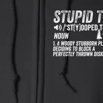 Stupid Tree Disc Golf Basket Retro Frisbee Golfing Golfer Full Zip Hoodie