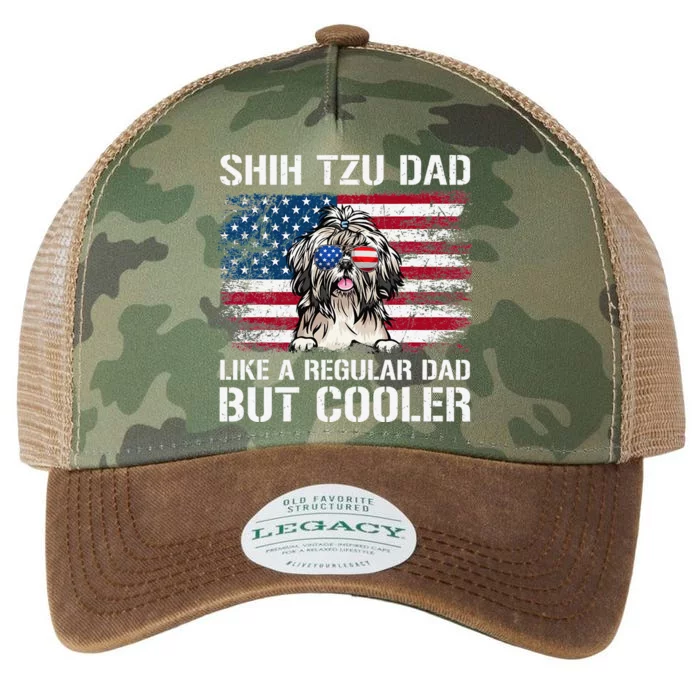 Shih Tzu Dad Like A Regular Dad But Cooler 4th Of July Legacy Tie Dye Trucker Hat